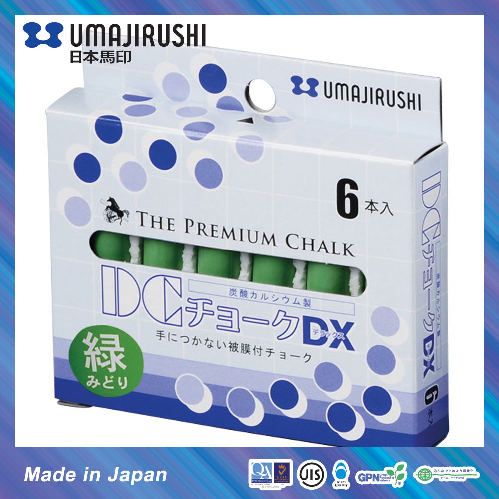 日本馬印 UMAJIRUSHI DX356 DX 高密度粉筆 (綠) DX High Density Chalk (Green) 6支